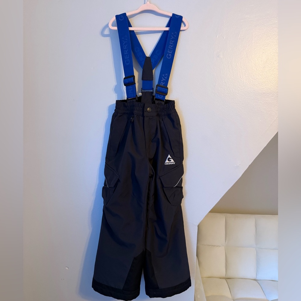 GERRY Kids Youth XS - 5/6 Snow Pants with Removable Blue Adjustable Suspenders - Picture 2 of 10